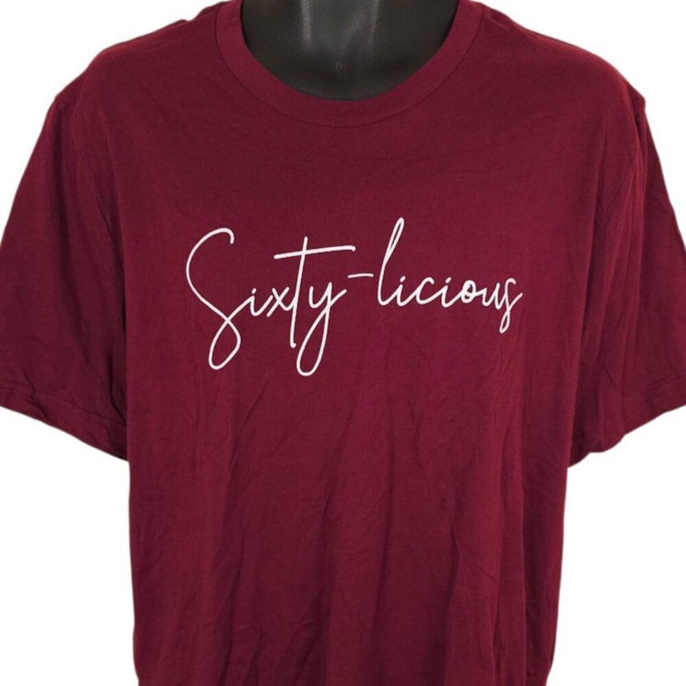 60 Birthday T Shirt Mens Size XL Red Sixty Licious Fun Funny Humor